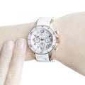 Marc Jacobs Rock Chronograph White Dial White Silicone Strap Watch for Women - MBM2546