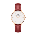 Daniel Wellington Classic Suffolk White Dial Brown Leather Strap Watch For Women - DW00100120