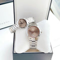 Gucci G Timeless Quartz Brown Dial Silver Steel Strap Watch for Men - YA126317
