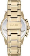 Fossil Dean Chronograph Champagne Dial Gold Steel Strap Watch for Men - FS4867