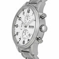 Hugo Boss Aeroliner Chronograph White Dial Silver Steel Strap Watch For Men - 1512445