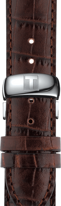 Tissot Automatics III Steel White Dial Brown Leather Strap Watch For Men - T065.430.16.031.00