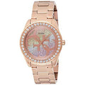 Guess G Twist Diamonds Rose Gold Dial Rose Gold Steel Strap Watch For Women - W1201L3