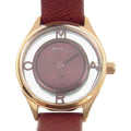 Marc Jacobs Tether Transparent Red Dial Red Leather Strap Watch for Women - MBM1377
