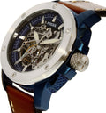 Fossil Modern Machine Automatic Skeleton Silver Dial Brown Leather Strap Watch for Men - ME3135