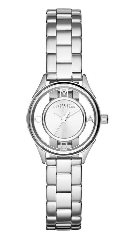Marc Jacobs Tether Transparent Silver Dial Silver Steel Strap Watch for Women - MBM3416