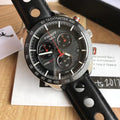 Tissot PRS 516 Chronograph Black Dial Black Leather Strap Watch For Men - T100.417.16.051.00