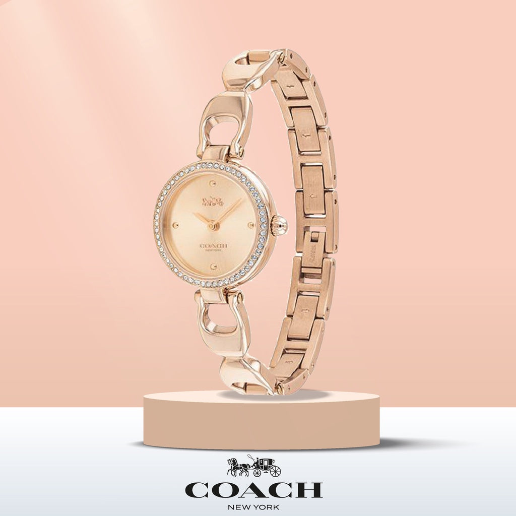 Coach Park Signature Rose Gold Dial Rose Gold Steel Strap Watch for Women - 14503172