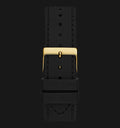 Guess Princess Crystals Gold Dial Black Silicone Strap Watch For Women - GW0439L2