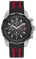 Guess Octane Chronograph Black Dial Two Tone Silicone Strap Watch For Men - W1047G1