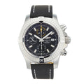 Breitling Avenger Chronograph 45mm Black Dial Black Leather Strap Watch for Men - A13317101B1X1