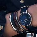 Daniel Wellington Petite Cornwall Black Dial Black Nylon Strap Watch for Women - DW00100247