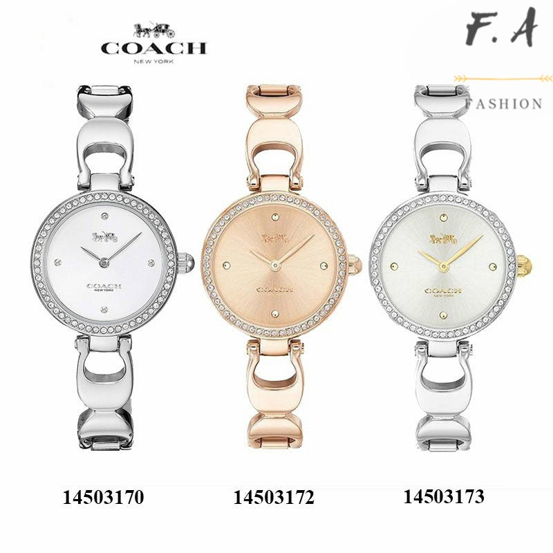 Coach Park Crystals Silver Dial Silver Steel Strap Watch for Women - 14503170