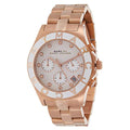 Marc Jacobs Blade Chronograph White Dial Rose Gold Steel Strap Watch for Women - MBM3082