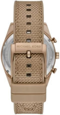 Michael Kors Warren Chronograph Beige Dial Beige Nylon Strap Watch for Men - MK9145