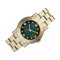 Marc Jacobs Amy Green Dial Gold Steel Strap Watch for Women - MBM8609