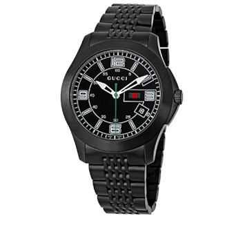 Gucci G Timeless Black Dial Black Steel Strap Watch For Men - YA126202