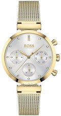 Hugo Boss Flawless White Dial Gold Mesh Bracelet Watch for Women - 1502552