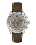 Versace Casual Chronograph Grey Dial Brown Leather Strap Watch for Men - VERG001-18
