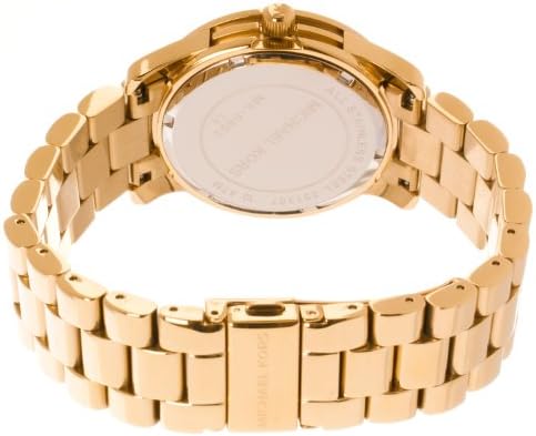 Michael Kors Runway Quartz Gold Dial Gold Steel Strap Watch For Women - MK5852