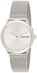 Calvin Klein Minimal SIlver Dial Silver Mesh Bracelet Watch for Women - K3M221Y6