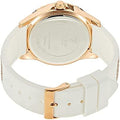 Guess Swirl Quartz Silver Dial White Rubber Strap Watch For Women - W1096l2