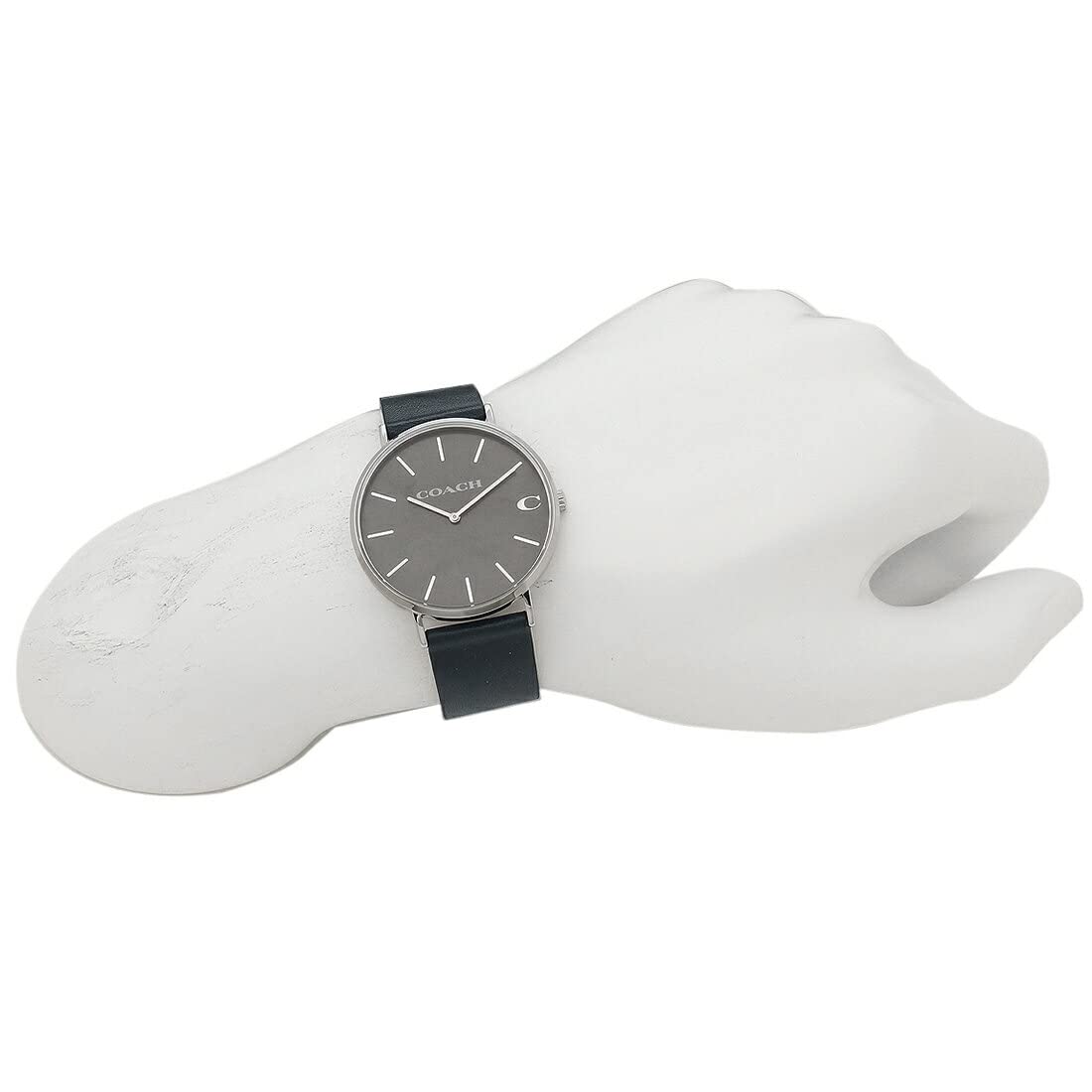 Coach Charles Grey Dial Black Leather Strap Watch for Men - 14602150