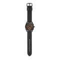 Fossil Machine Chronograph Black Dial Black Leather Strap Watch for Men - FS5586