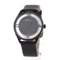 Marc Jacobs Tether Transparent Black Dial Black Leather Strap Watch for Women - MBM1379