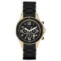 Marc Jacobs Rock Chronograph Black Dial Black Silicone Strap Watch for Women - MBM2552
