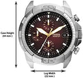 Fossil Bronson Chronograph Red Dial Silver Steel Strap Watch for Men - FS5878
