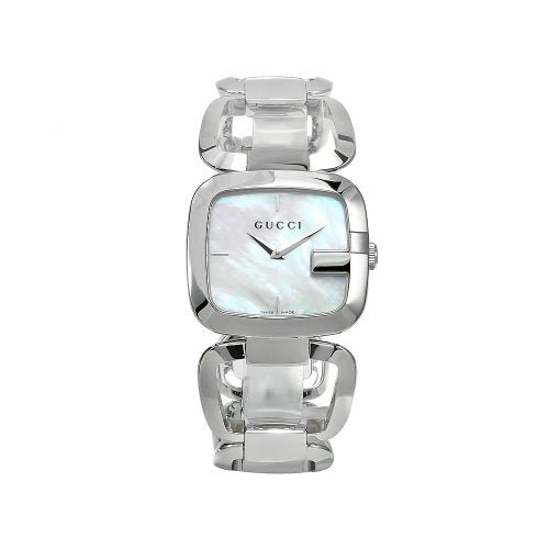 Gucci G-Class Mother of Pearl Dial Silver Steel Strap Watch For Women - YA125404
