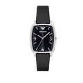 Emporio Armani Epsilon Quartz Black Dial Black Leather Strap Watch For Men - AR2490