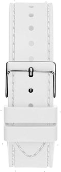 Guess Princess Crystals Silver Dial White Silicone Strap Watch For Women - GW0439L1