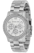 Michael Kors Brinkley Silver Dial with Diamonds Silver Steel Strap Watch for Women - MK5083