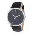 Fossil The Minimalist Three Hand Black Dial Black Leather Strap Watch for Men - FS5398
