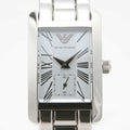 Emporio Armani White Dial Silver Stainless Steel Watch For Women - AR0146