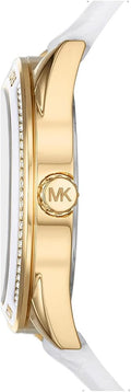Michael Kors Jessa Quartz Gold Dial White Silicone Strap Watch For Women - MK7267
