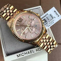 Michael Kors Lexington Gold Dial Gold Steel Strap Watch for Women - MK6473