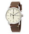 Fossil The Commuter White Dial Brown Leather Strap Watch for Men - FS5402