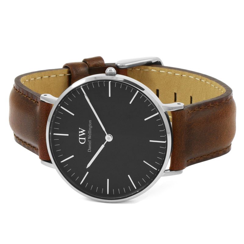 Daniel Wellington Classic St Mawes Black Dial Brown Leather Strap Watch For Men - DW00100130