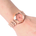 Marc Jacobs Peeker Pink Dial Rose Gold Stainless Steel Strap Watch for Women - MBM3377