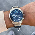 Tommy Hilfiger Decker Quartz Blue Dial Silver Steel Strap Watch for Men - 1791348