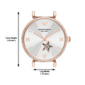 Emporio Armani Meccanico Automatic Silver Dial Burgundy Leather Strap Watch For Women - AR60044