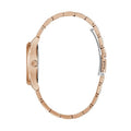 Guess Cubed Analog Black Dial Rose Gold Steel Strap Watch For Women - GW0607L3