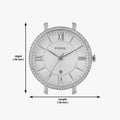 Fossil Jacqueline White Dial Silver Steel Strap Watch for Women - ES3545
