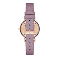 Emporio Armani Gianni Mother of Pearl Dial Purple Leather Strap Watch For Women - AR11003