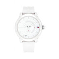 Tommy Hilfiger Denim White Dial White Rubber Strap Watch for Men - 1791558