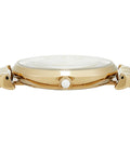 Emporio Armani Gianni T Bar Analog Crystals Gold Dial Gold Steel Strap Watch For Women - AR11608