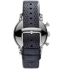 Emporio Armani Luigi Chronograph Blue Dial Black Leather Strap Watch For Men - AR1736